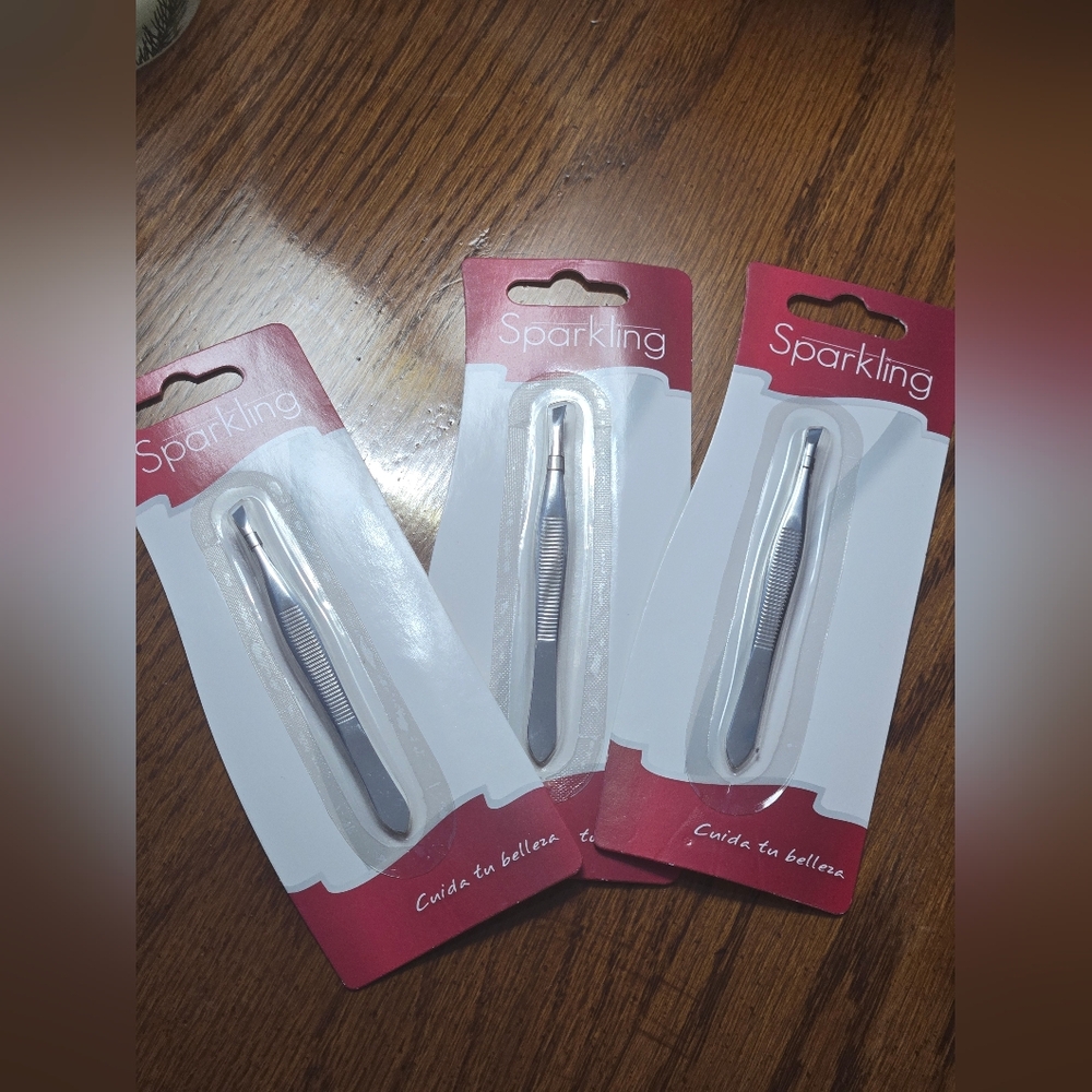 Sparkling Silver Tweezers (3‎ Pack)